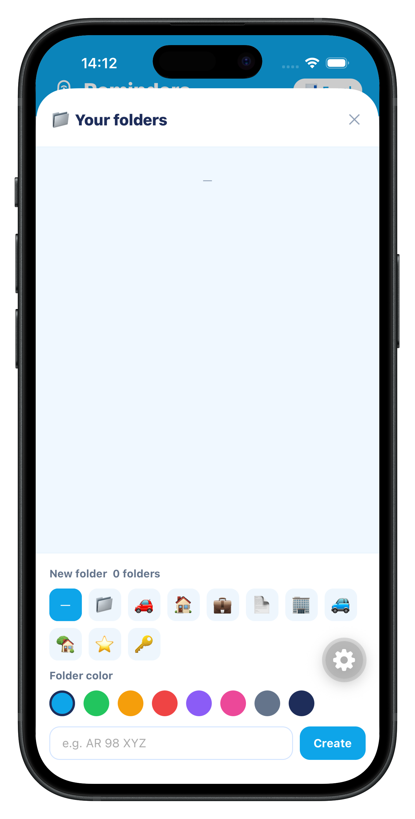 Folder manager with color picker
